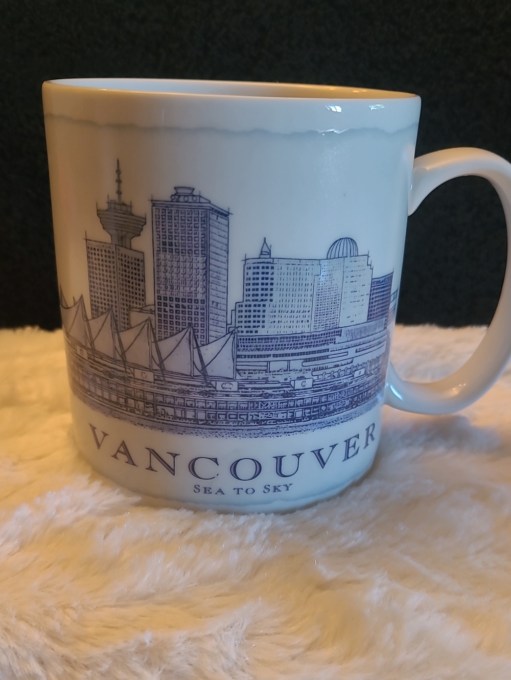 Starbucks Vancouver Skyline Ceramic Mug - Blue on White